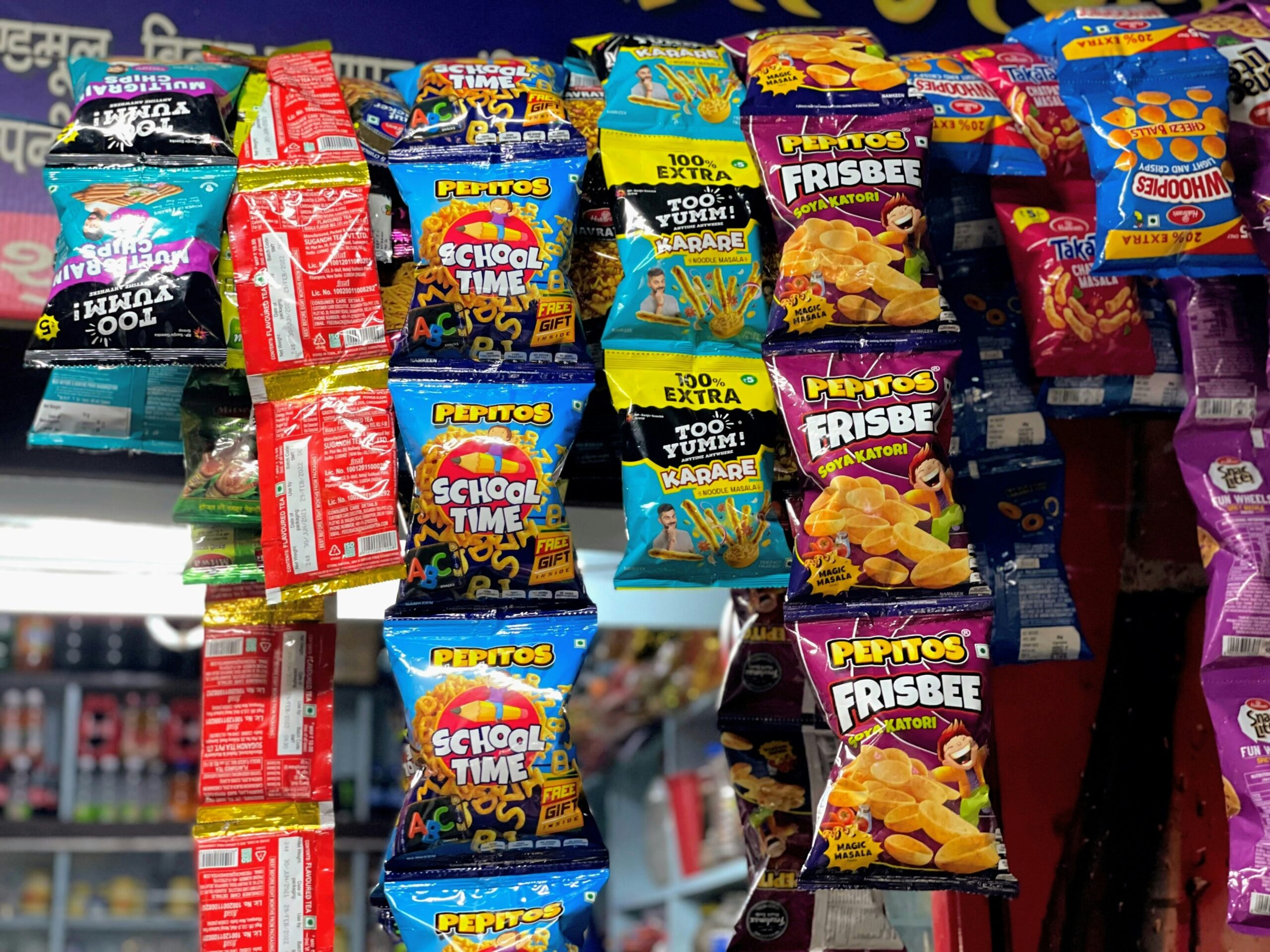 Chart comparing different types of portable snacks