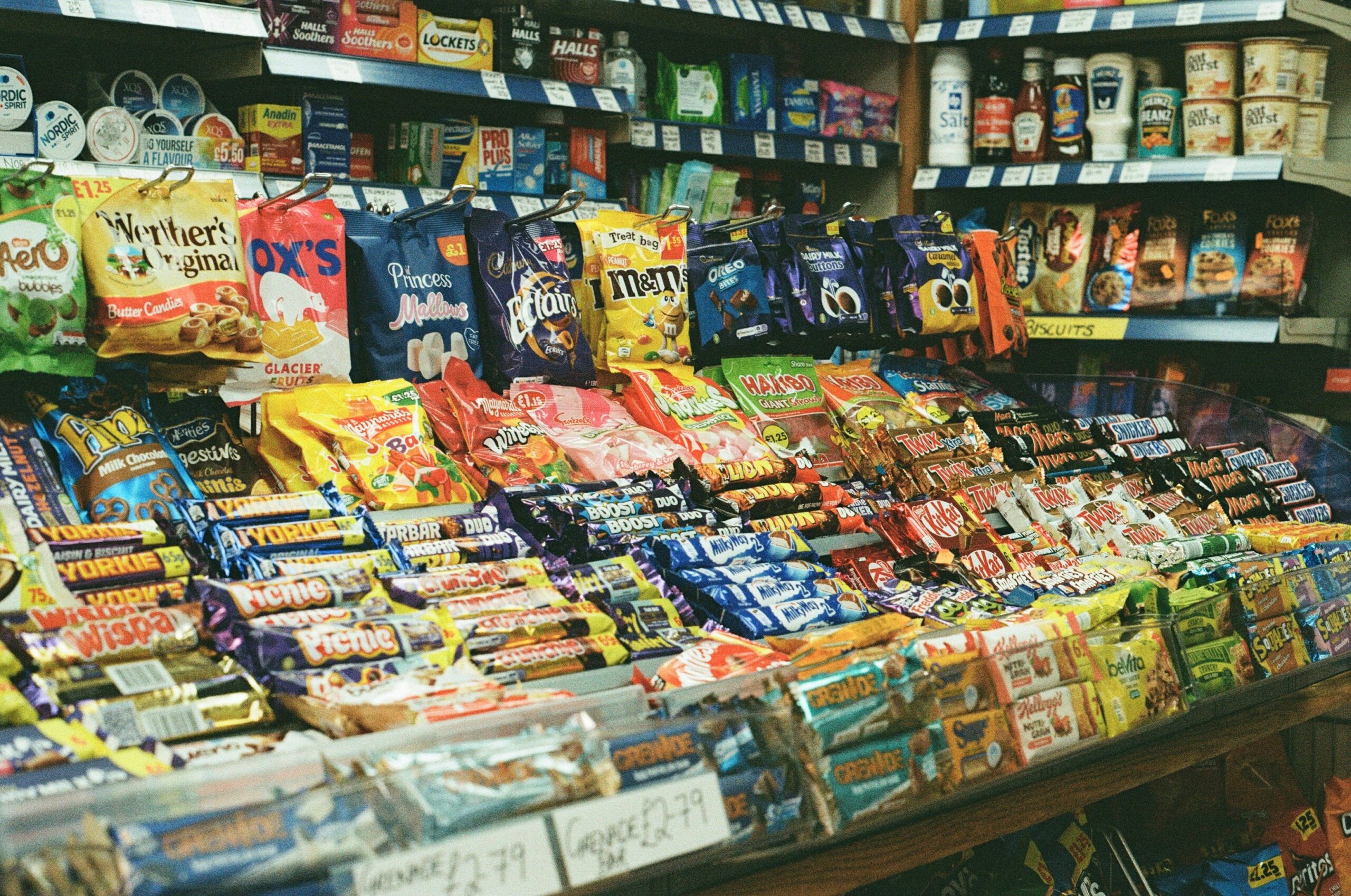 A table displaying different types of snacks categorized by texture and flavor.